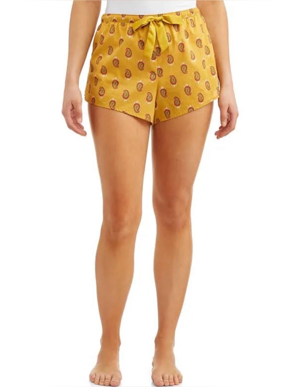 Secret Treasures Yellow Paisley Pajama Shorts